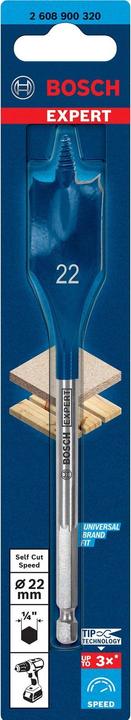 Produktbild Bosch Professional Zubehör EXPERT Self Cut Speed Flachfräsbohrer, 22 x 152 mm (4-22 Millimeter)