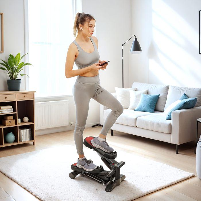 Produktbild Swisshandel24 Mini-Stepper für Zuhause Up-Down Stepper mit LCD-Display bis 100 kg Schwarz