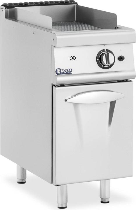 Royal Catering Gas Griddle - 6 kW - ribbed - 50 - 300 °C - propane / LPG / natural gas - base cabinet - Royal (6 kW)