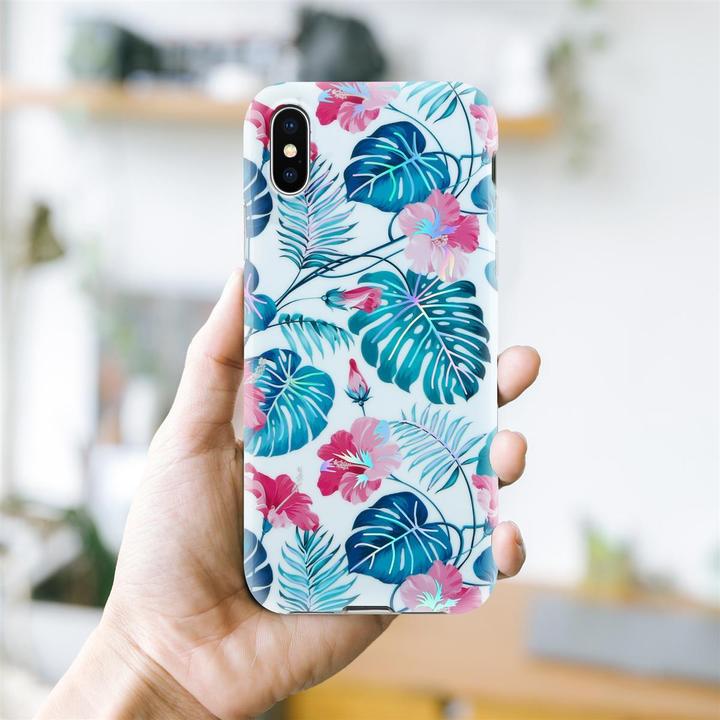 Image du produit Cadorabo Couverture IMD TPU Fleurs & Feuilles colorées (Apple iPhone X)