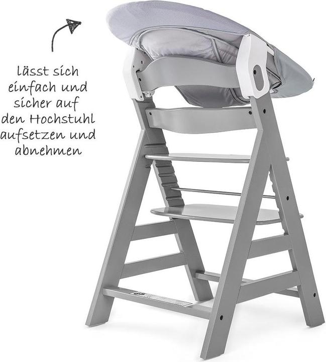 Actual product image Hauck Highchairs Alpha Plus Grey Newborn Set - 3-piece highchair (Highchair)