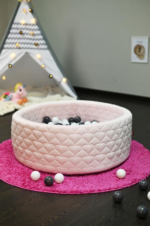 Actual product image Knorrtoys Ball pool soft - "Cosy heart rose" - 300 balls grey/cream