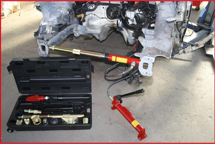 Actual product image KS Tools Hydraulic car straightening tool set 10t, 17 pcs.
