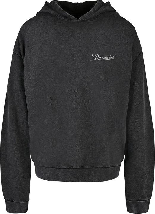 Actual product image Merchcode It Beats Loud Acid Washed Oversized Hoody - 187711 (5XL)