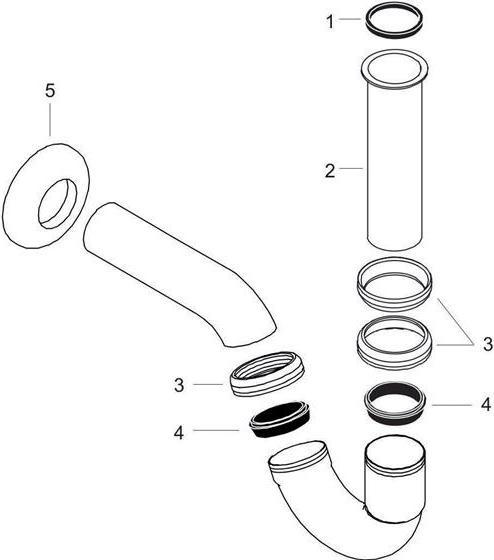 Immagine prodotto hansgrohe HG bidet tubolare a sifone modello standard cromo (Materiale di montaggio del sifone, 1 1/4")