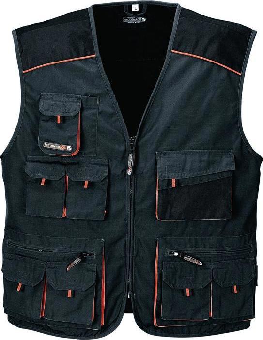 Terratrend Waistcoat size 48 dark grey/black/orange (48)