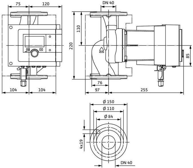 Produktbild Wilo Hocheffizienzpumpe Stratos MAXO 40/0,5-4, DN 40, 220mm, PN 6/10 (Hauswasserpumpe)