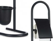 Produktbild Berilo Metall Toilettenbürstenhalter Bambus schwarz
