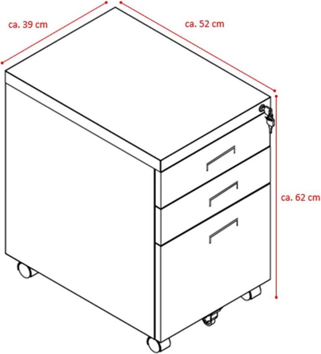 Produktbild Jet-Line Rollcontainer PAUL grün Rollschrank Bürocontainer knock-down