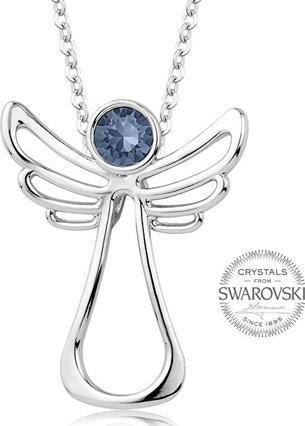 Levien Guardian Angelue-Gray Crystal Necklace (L)