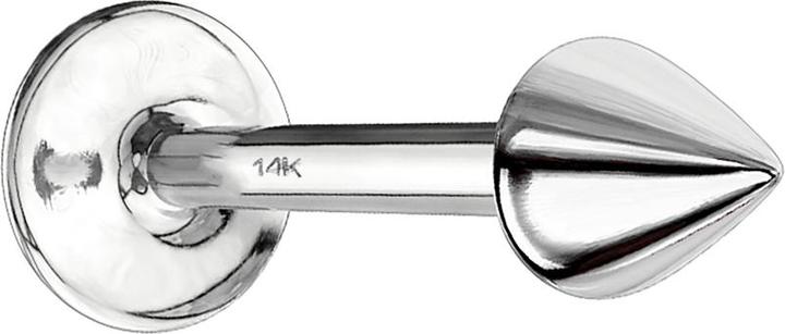 Produktbild Star Piercing Micro Labret 14k weissgold mit Cone (ohne Messing, 14k Gold)