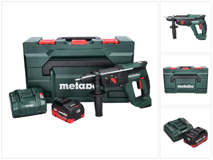 Metabo KH 18 LTX 24 Marteau combiné sans fil 18 V 2,1 J SDS plus + 1x batterie 8,0 Ah + chargeur + metaBOX (Fonctionnement sur batterie)