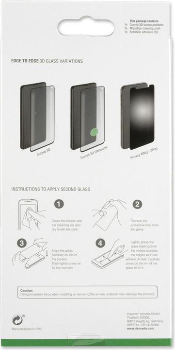 Produktbild 4smarts Second Glass Curved 3D (1 Stück)