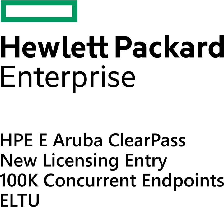 Produktbild HPE E Aruba ClearPass, New Licensing, Entry, 100K Concurrent Endpoints, E-LTU (100 Geräte)