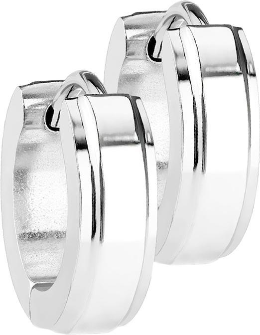 Produktbild Star Piercing Ohrring zum Klappen silber mit silbernem Streifen dünn (ohne Messing, Chirurgenstahl 316L)