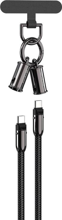 Produktbild Devia Kabelbinder 2in1 PD USB-C - USB-C 1,2 m 60W schwarz (1.20 m, 60 W)