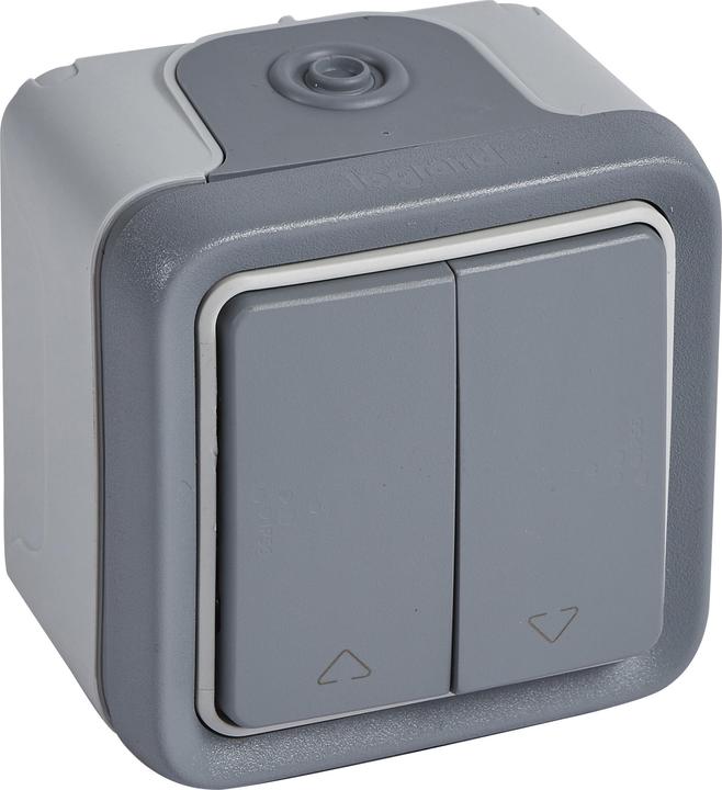 Legrand Plexo55 Bascule bouton poussoir volet contact 1 pôle résistant à l'humidité en saillie gris 069729