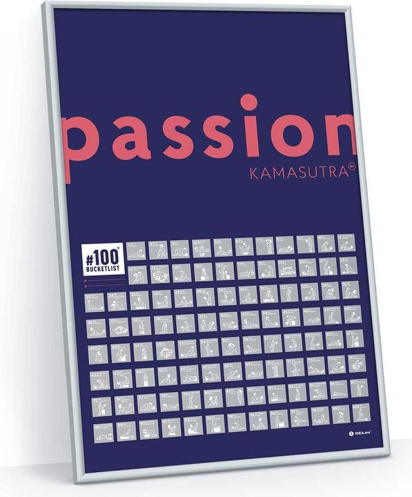 Produktbild 1dea.me Kamasutra 100 Bucketlist - Rubbelposter / Scratch Map (60 x 40 cm)