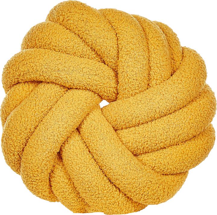 Produktbild Beliani Boucle Knoten Kissen Gelb 31 x 31 cm AKOLA (31 x 31 cm)