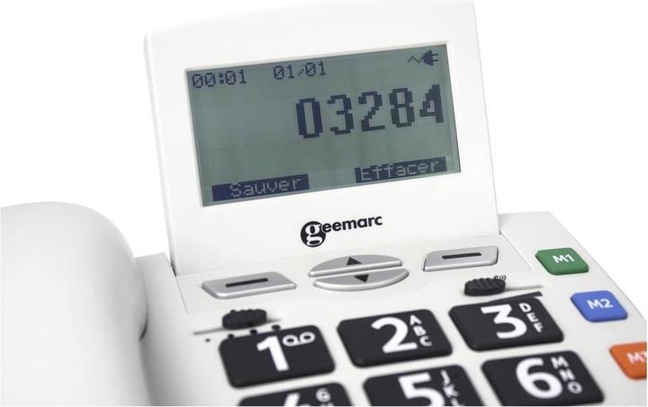 Image du produit Geemarc Pack SERENTIES Téléphone filaire senior Détecteur de chute Écran rétroéclairé Blanc