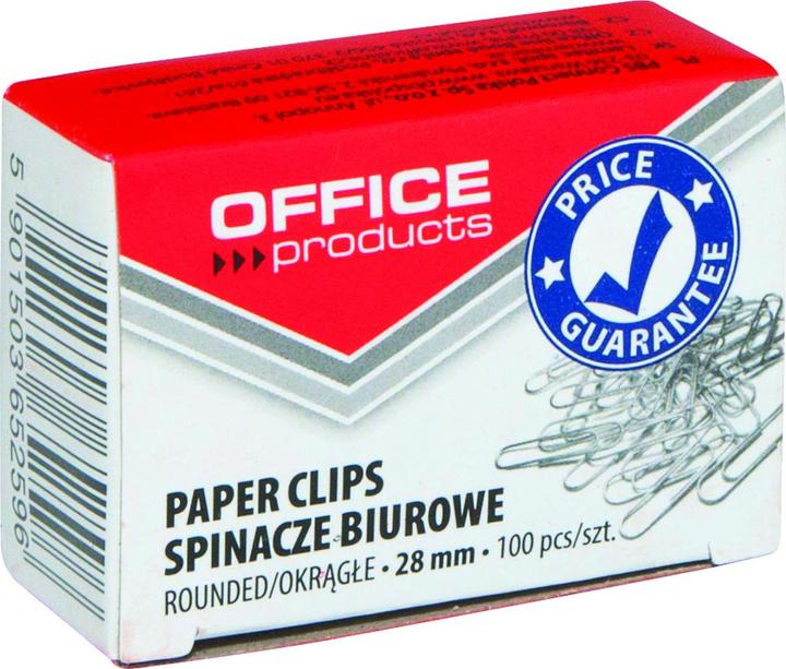 Produktbild Office Products Büroklammern rund, 28mm, 100stk, silber (100 x)