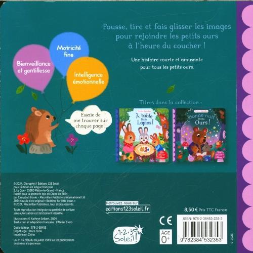 Produktbild 123 Soleil Bonne nuit petits ours! : tirer, pousser, glisser (Französisch, Selbert Kathryn, 2024)