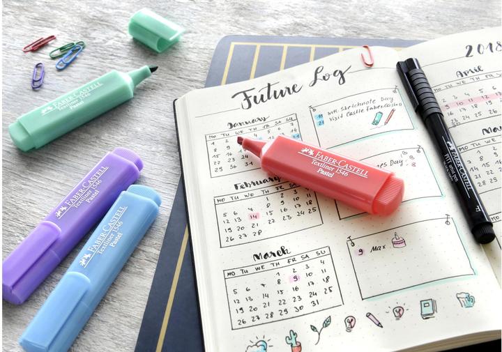 Produktbild Faber-Castell Textmarker Pastell 4er pack (Mehrfarbig, 5 mm, 4 x)