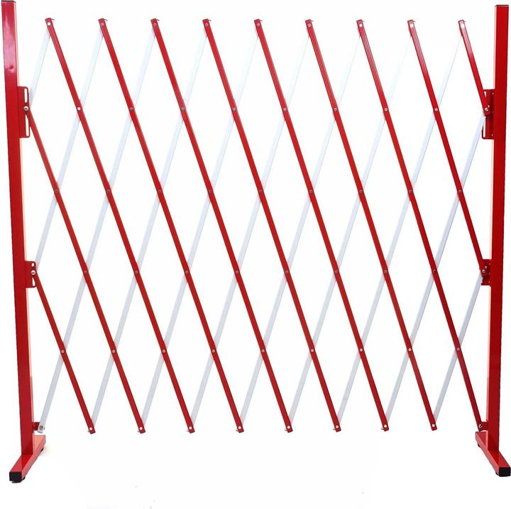 Produktbild Swisshandel24 Absperrgitter, Scherengitter Zaun Schutzgitter ausziehbar, Alu rot-weiss - Höhe 153cm, Breite 32-265 (31 cm)