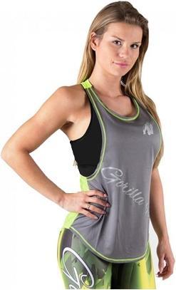 Gorilla Wear Florida Stringer Tank Top (Gray/Neon Lime) (XS)