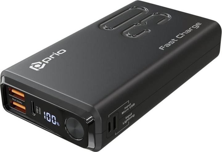 Actual product image prio Fast Charge (22.5W SCP/ 18W PD / QC3.0) Powerbank 30.000mAh black (30000 mAh, 30000 Wh)