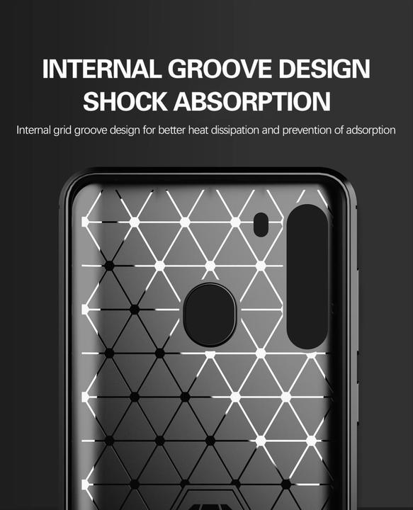 Actual product image Cadorabo TPU Ultra Slim carbon stainless steel Combi Cover (Samsung Galaxy A21)