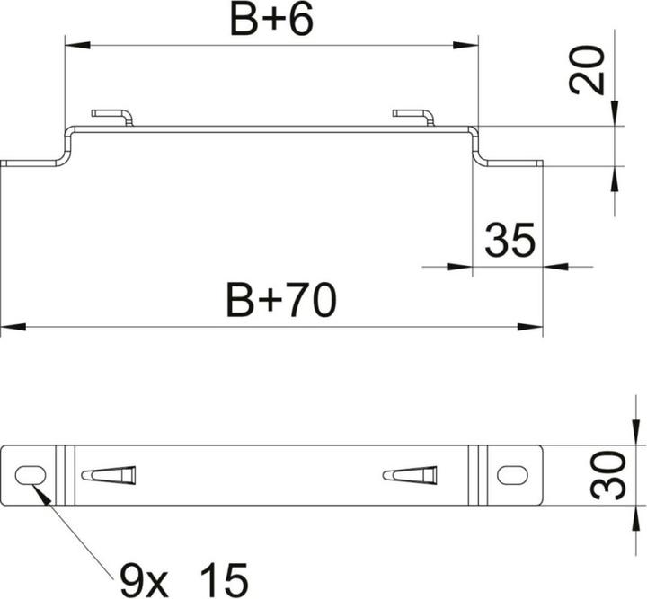 Produktbild OBO Bettermann OBO Wandhalterung Höhe 20 mm, Breite 300 mmverzinkt