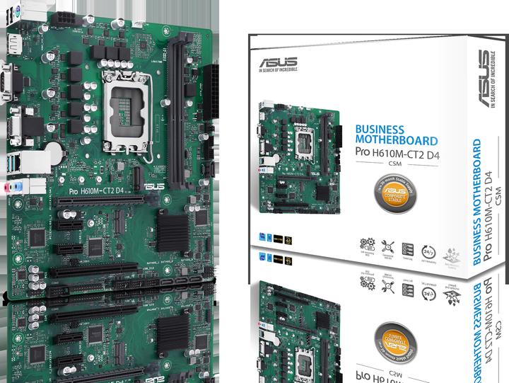 Image du produit ASUS PRO H610M-CT2 D4-CSM LGA1700 MB (LGA 1700, Intel H610, mATX)