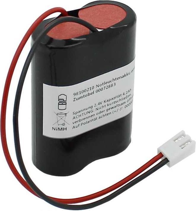 Immagine prodotto XCell Notleuchtenakku NiMH 2,4V 4,2Ah F1x2 7/5 Sub-C mit Kabel und Stecker ersetzt Zumtobel 00072883 (1 pz., 4200 mAh, Batteria + Caricabatterie)