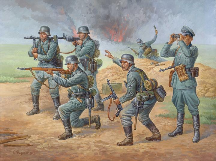 Produktbild Zvezda 500788078 – 1: 72 WWII German infantry figures set.