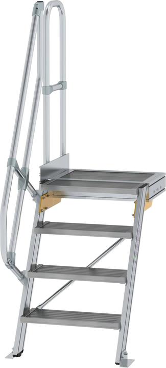 Image du produit Munk Escalier avec plateforme 60ï¿½ largeur des marches 600 mm 4 marches aluminium striï¿? (Échafaudages, 60 cm)