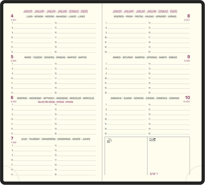 Actual product image Exacompta Agenda de poche "Eurotime 16" 2023, Cassandra (French)
