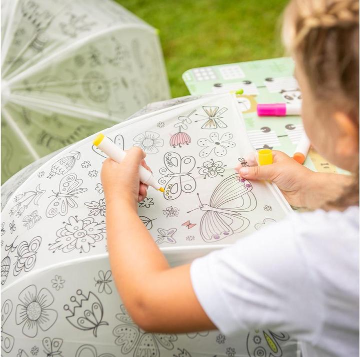 Produktbild Esschert Design Regenschirm Blumen Grün/Weiss