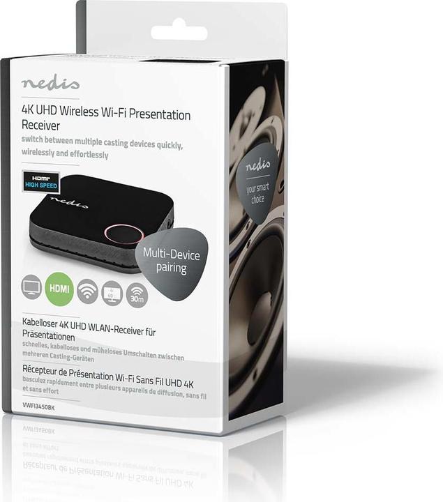 Actual product image Nedis Wireless HDMI™ Receiver | WLAN | 2400 MHz | 30.0 m (line of sight) | 4K@60Hz | 0.04 Gbps | PVC