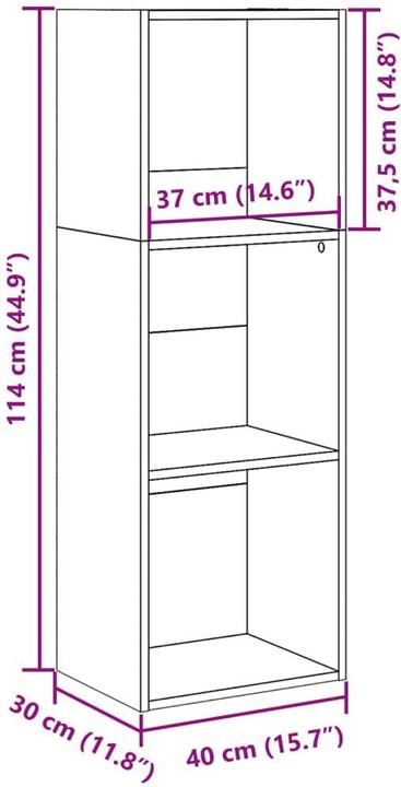 Immagine prodotto VidaXL Bücherregal (40 x 30 x 114 cm)