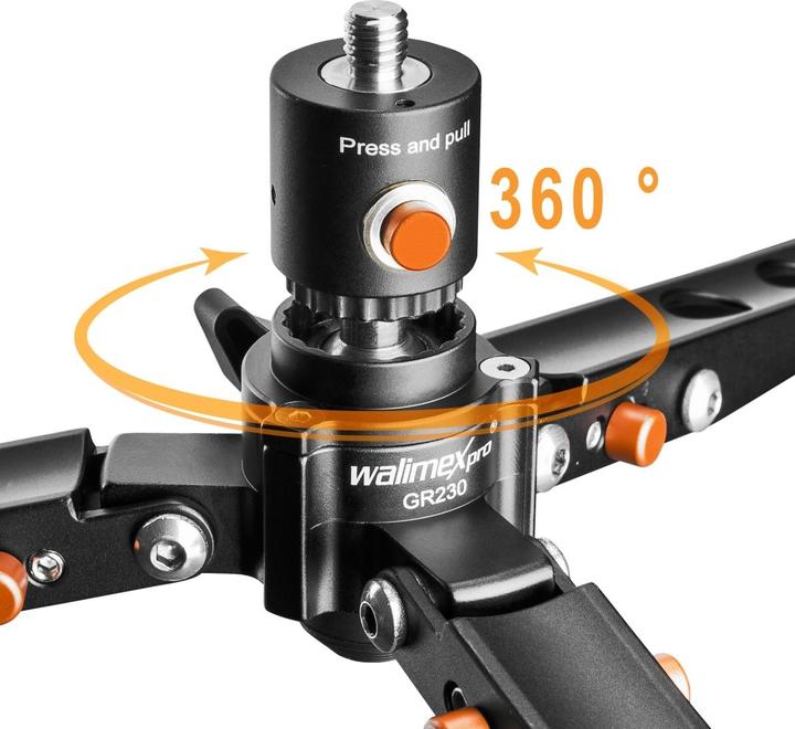 Image du produit Walimex pro pro Ground Rocker GR230 Trépied de sol et barre de support (Métal, Matières plastiques)