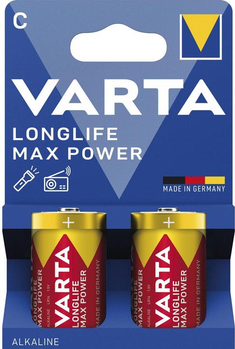 Varta Longlife Max Power C 2er Bli (2 pz., C, R14, 7800 mAh)
