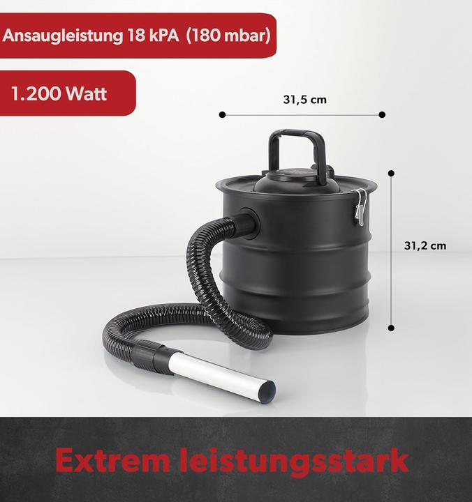 Actual product image Siwitec Aschesauger für Kamin mit HEPA-Filter (Ash vacuum cleaner)