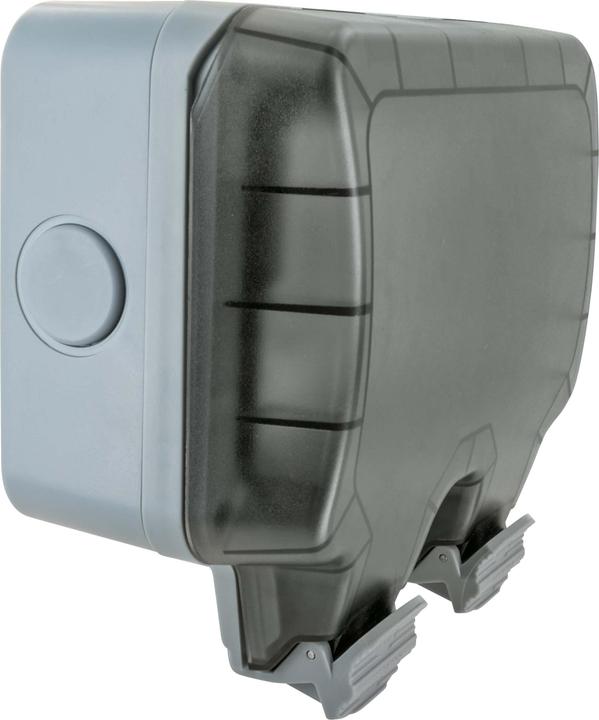 Actual product image Schwaiger Outdoor socket outlet IP66 2-gang Schuko flush-mounted socket outlet