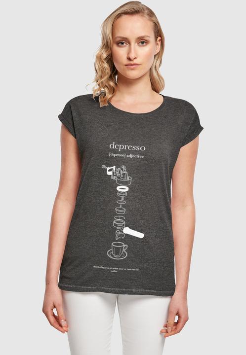 Actual product image Mister Tee MisterTee Ladies Depresso Extended Shoulder Tee - 174691 (M)