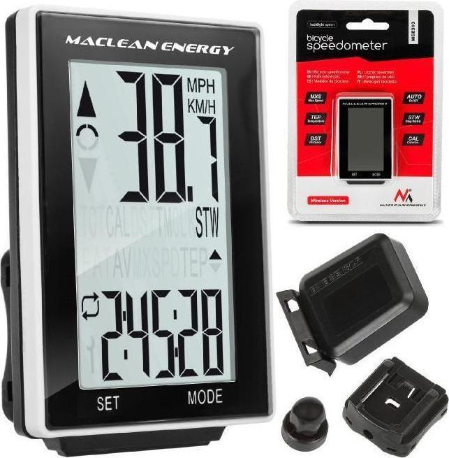 Produktbild Maclean Fahrradcomputer MCE310 kabellos 16in1, gut ablesbares Display mit Beleuchtung