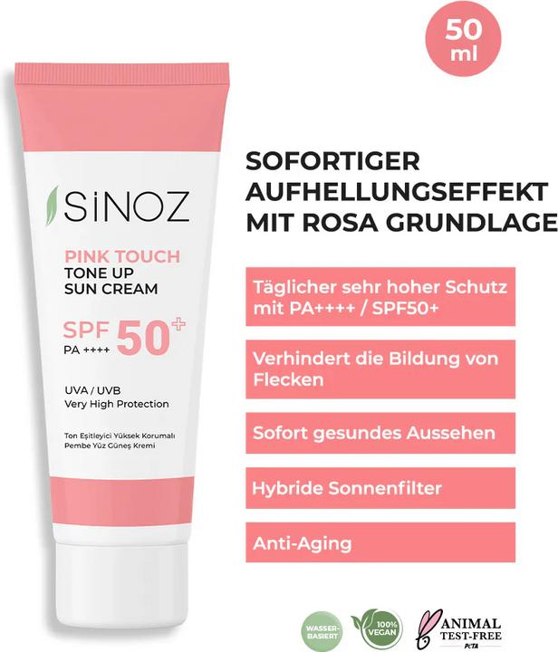 Immagine prodotto Sinoz Pink Touch Tone Up Sun Cream (Crema solare, SPF 50+, 50 ml)