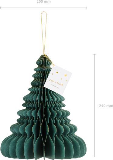 Produktbild Partydeco Paper honeycomb ornament Christmas tree, bottle green, 24cm (1 pkt / 1 pc.)