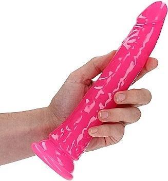 Image du produit RealRock Slim Dildo Suction Cup - GitD - 9" / 22,5 cm