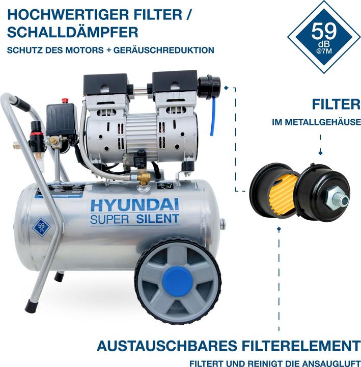 Produktbild Hyundai Silent Kompressor SAC55752 (8 Bar, 24 l)
